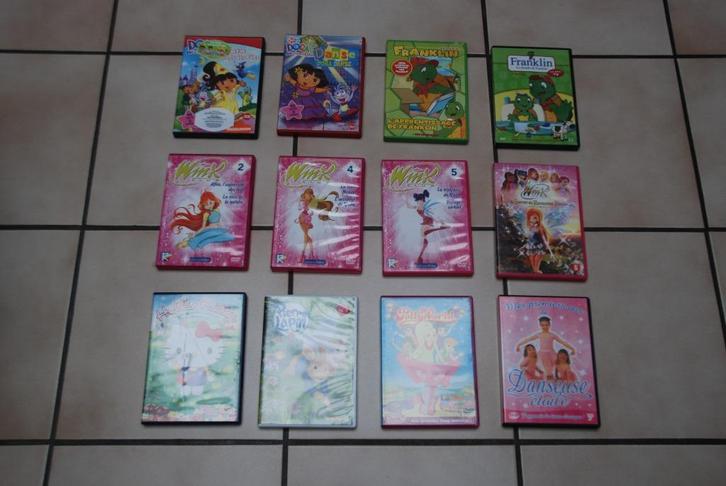 Originele dvd's voor kinderen Dora, Winx,... voor €1,00 TB, Cd's en Dvd's, Dvd's | Tekenfilms en Animatie, Zo goed als nieuw, Europees