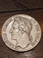 5 frank leopold 1 gelauwerd met opliggend randschrift 1847, Ophalen, Zilver, Losse munt, Zilver