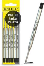 Set van 6 Parker-balpenvullingen SNELLE GRATIS LEVERING, Verzenden, Nieuw, Overige typen, Parker