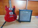 Gitaar SG Cool Rood + Gitaarversterker Roland Cube-40GX, Muziek en Instrumenten, Ophalen, Nieuw, Overige typen