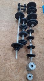 Complete Halterset, Sport en Fitness, Fitnessmaterialen, Ophalen, Zo goed als nieuw, Halterschijven