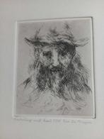 gesigneerde ets Luc de bruyne , ouderling met hoed, Ophalen of Verzenden