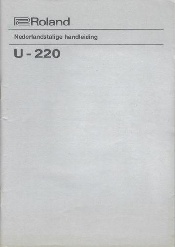 Le manuel néerlandais (livre) par ROLAND U220 (U-220), Enlèvement ou Envoi, Comme neuf