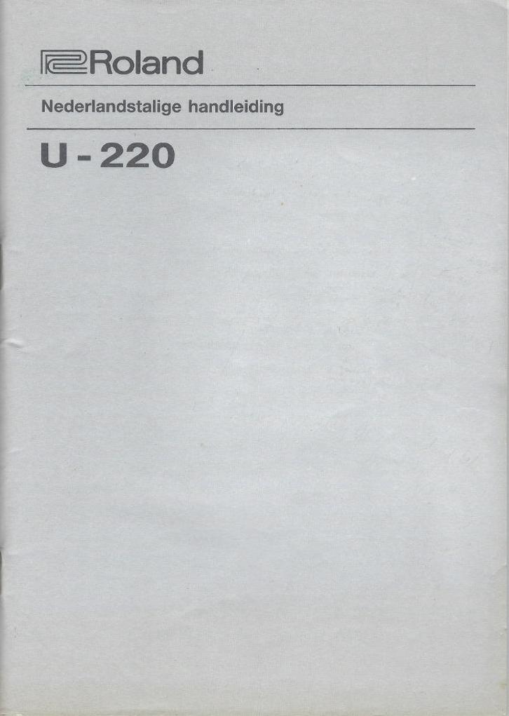 Le manuel néerlandais (livre) par ROLAND U220 (U-220), Livres, Livres Autre, Comme neuf, Enlèvement ou Envoi