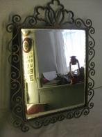 Vintage - Miroir en fer forgé., Antiquités & Art, Rectangulaire, Moins de 50 cm, Enlèvement ou Envoi, Moins de 100 cm