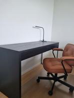 Bureauset – strak zwart bureau + lederen stoel + accessoires, Huis en Inrichting, Bureaus, Ophalen, Nieuw, Bureau