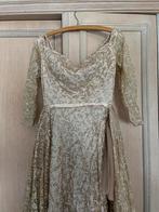 Goud glitter verlovingskleed – maat 40, chique & opvallend, Ophalen, Galajurk, Beige, Maat 42/44 (L)
