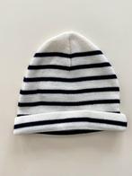bonnet ligné blanc et bleu - taille 1 - tour de tête 44cm, Comme neuf, Garçon ou Fille, Bonnet, Enlèvement ou Envoi