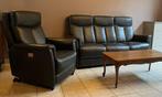 Relax zetel éénzit en driezit, als nieuw., 150 tot 200 cm, Rechte bank, Leer, 75 tot 100 cm