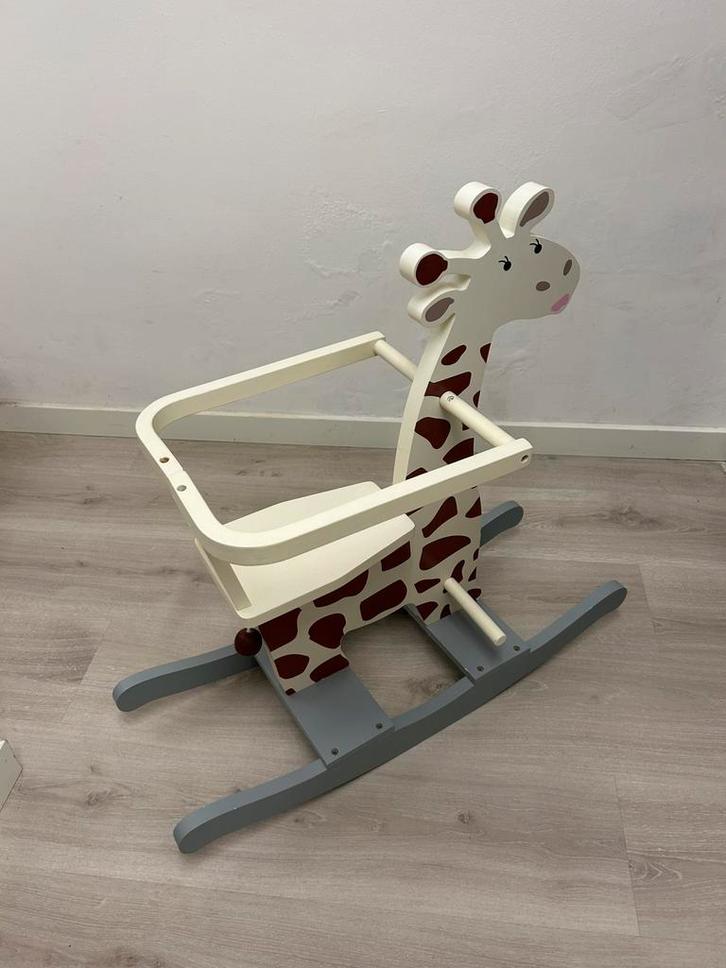 Cheval à bascule girafe en bois pour enfant, Kinderen en Baby's, Speelgoed | Hobbelfiguren, Zo goed als nieuw, Ophalen