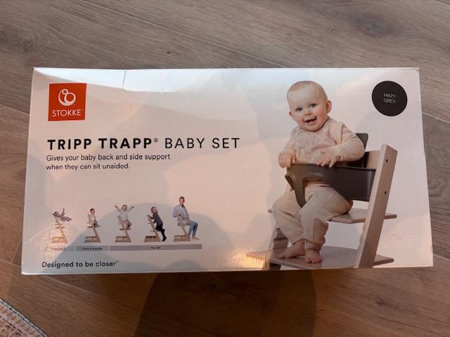 Tripp Trapp babyset Hazy Grey, Kinderen en Baby's, Kinderkamer | Tafels en Stoelen, Zo goed als nieuw, Stoel(en), Ophalen