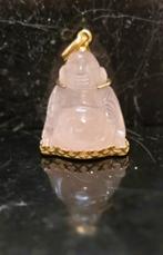 Pendentif Bouddha en or, quartz rose 18 carats, Bijoux, Sacs & Beauté, Enlèvement ou Envoi, Neuf