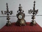 Schouwgarnituur met kandelaars, Antiek en Kunst, Ophalen, Koper of Brons