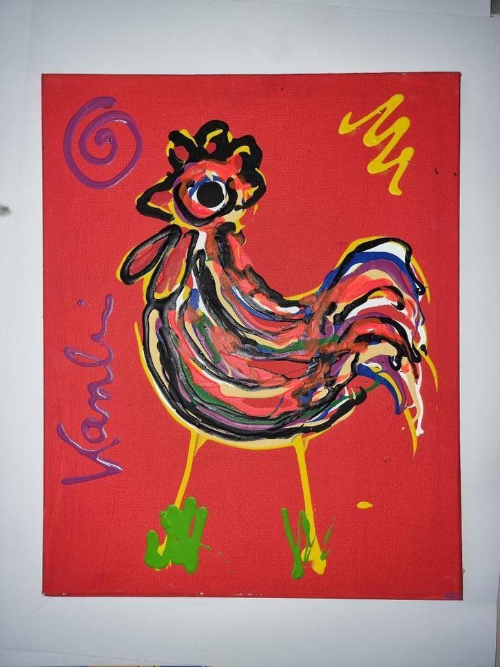 Origineel Jacob kanbier Haantje op doek, Antiek en Kunst, Kunst | Schilderijen | Klassiek, Ophalen