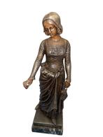 Art Nouveau Dame Zamak Bronze Artistique Bonté Delbos L., Antiquités & Art, Antiquités | Bronze & Cuivre, Bronze, Enlèvement