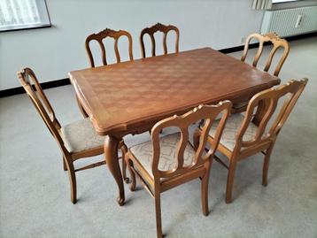 tafel met 6 stoelen eik