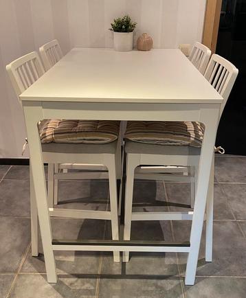Set bar Table & Chaises hautes + Coussins, Enlèvement, Comme neuf