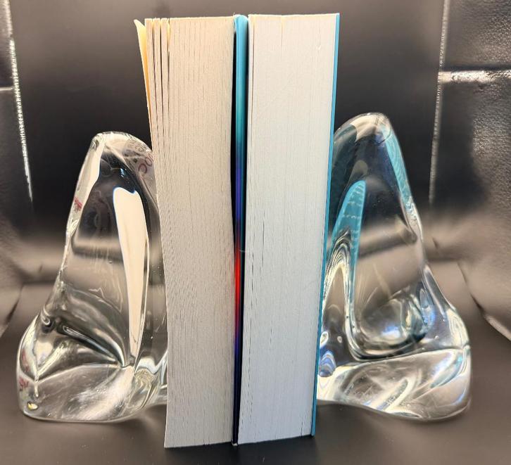 Daum Nancy France Kristallen Boekensteunen - gesigneerd, Antiek en Kunst, Antiek | Glaswerk en Kristal, Ophalen of Verzenden