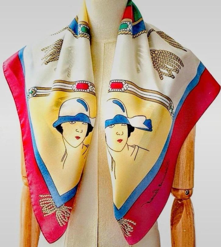 Vintage sjaal 1970 designer #Emmanuel Laurent, Kleding | Dames, Mutsen, Sjaals en Handschoenen, Zo goed als nieuw, Sjaal, Ophalen of Verzenden