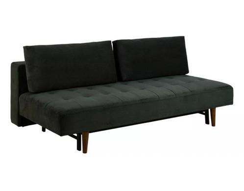 Zetelbed slaapbank ribstof donkergroen (200 cm, Huis en Inrichting, Slaapkamer | Slaapbanken, Zo goed als nieuw, 200 cm, Groen