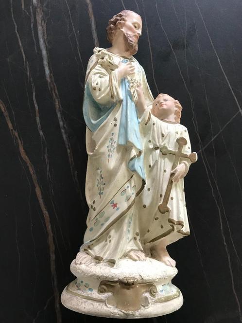 Grande statue de Joseph et Jésus - début du XXe siècle, Antiquités & Art, Art | Sculptures & Bois, Enlèvement ou Envoi