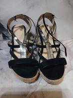 Sleehak, open teen en enkelsluiting maat 40, Zwart, Nieuw, Ophalen of Verzenden, Schoenen met hoge hakken