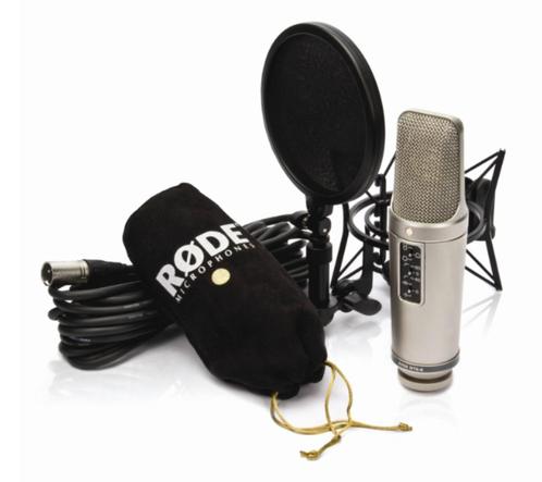 2 Rode NT2 studio microfoons incl alle toeb. (1x gebruikt), Musique & Instruments, Microphones, Neuf, Micro studio, Enlèvement