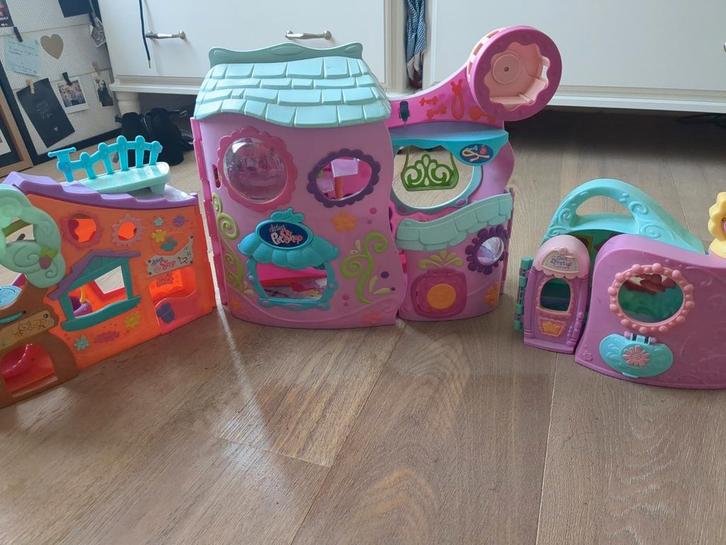 Littlest Pet Shop: 3 huisjes met dieren, Kinderen en Baby's, Speelgoed | Buiten | Speelhuisjes, Zo goed als nieuw, Ophalen