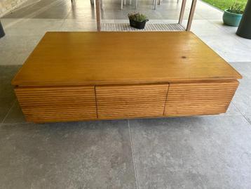 Table de salon en bois à 2 tiroirs (L120xl75xH37)  beschikbaar voor biedingen