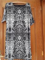 JBC - Print zwart/grijze jurk - maat 38 - korte mouw, Kleding | Dames, Maat 38/40 (M), Verzenden, Zo goed als nieuw, Knielengte