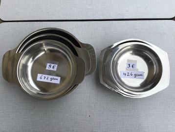 2 setjes van 3 inox schalen en veel meer andere beschikbaar voor biedingen