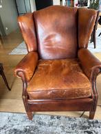 Schaapslederen vintage Wingchair, Ophalen, Gebruikt, 75 tot 100 cm, Hout