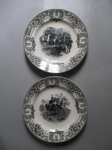  Parti.verk.2  Antieke plate porselain  BOCH BORDEN NAPOLEON beschikbaar voor biedingen