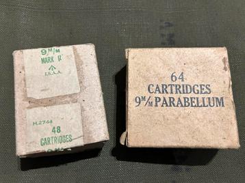 Boîtes en parabellum de 9 mm vides, originales WW2