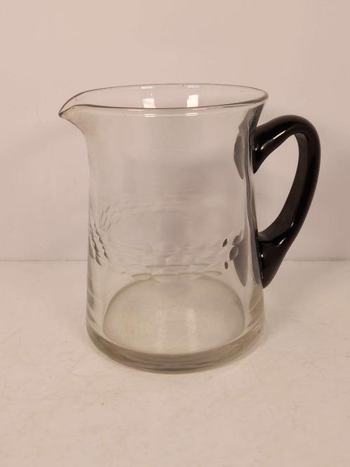 Carafe art déco avec manche noir - style val st Lambert, Antiek en Kunst, Antiek | Glaswerk en Kristal, Ophalen of Verzenden