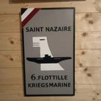WW2 U-BOOT-paneel: 6. FLOTTIELJE - SAINT NAZAIRE, Verzamelen, Militaria | Tweede Wereldoorlog, Verzenden
