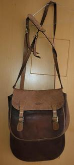 Sacoche sac cuir véritable double voir photos, Ophalen of Verzenden, Zo goed als nieuw, Beige, Overige typen
