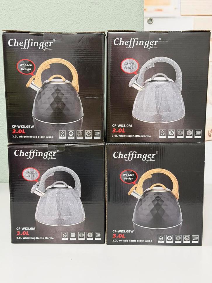 Bouilloire sifflante 3L à induction noir ou gris — Nouveau, Electroménager, Bouilloires, Neuf, 2 litres ou plus, Inox, Enlèvement ou Envoi