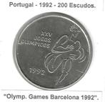 Portugal, 200 Escudos 1992, XXV Olympic Games Barcelona., Postzegels en Munten, Ophalen of Verzenden, Overige landen, Losse munt