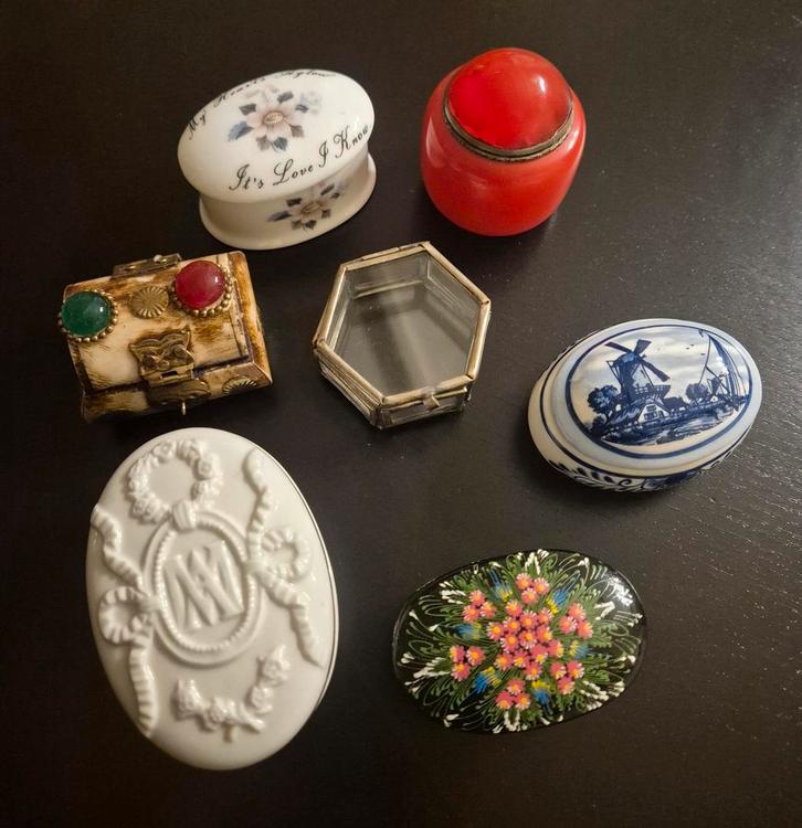 Vintage kleine sieraden doosjes, Antiek en Kunst, Kunst | Designobjecten, Ophalen of Verzenden