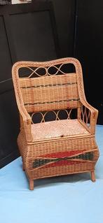 rotan, vintage, biezen zetel, met berging, Huis en Inrichting, Zetels | Zetels, Retro, vintage, Riet of Rotan, Ophalen