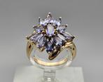 Gouden Vintage ring met edelstenen tanzaniet. 2025/71., Handtassen en Accessoires, Ringen, Paars, Ophalen of Verzenden, Met edelsteen