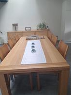 Eetkamer en salontafel in lichte eik, Huis en Inrichting, Ophalen, Gebruikt, Tijdloos, 6 tot 8 stoelen