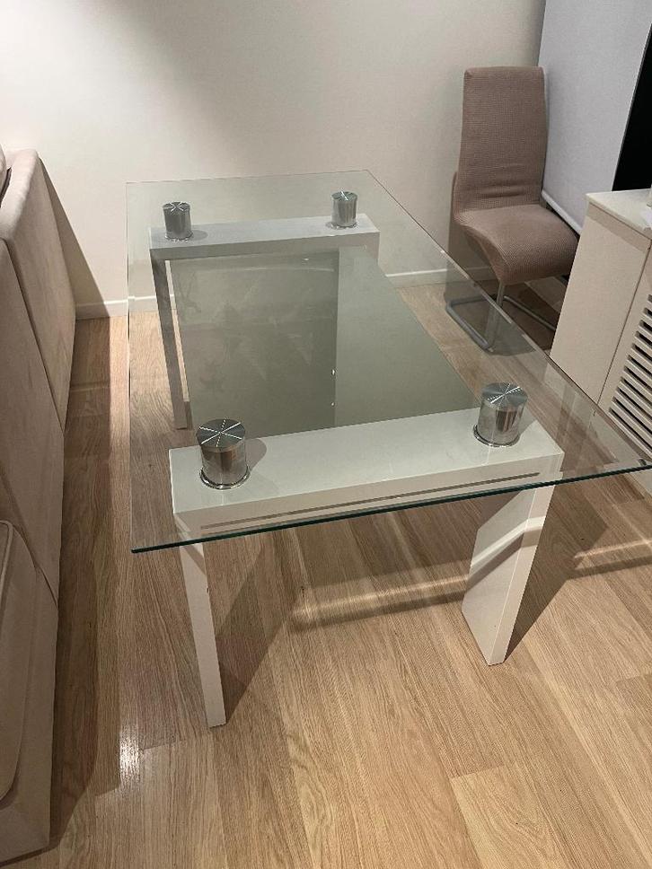 Table en verre 6 place, Maison & Meubles, Tables | Tables à manger, Utilisé, 50 à 100 cm, 150 à 200 cm, Cinq personnes ou plus