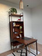 Vintage mid-century wandkast met klaptafel, Huis en Inrichting, Kasten | Overige, Ophalen, Gebruikt
