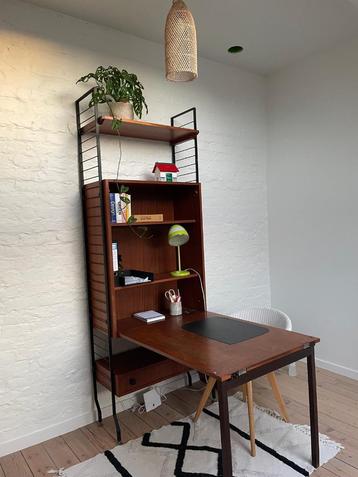 Vintage mid-century wandkast met klaptafel, Huis en Inrichting, Ophalen, Gebruikt