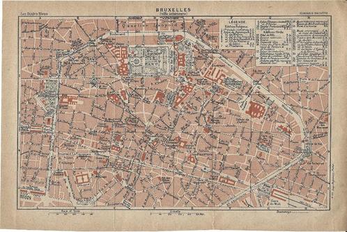 1920 - Bruxelles plan de la ville / Brussel stadsplan, Livres, Atlas & Cartes géographiques, Enlèvement ou Envoi
