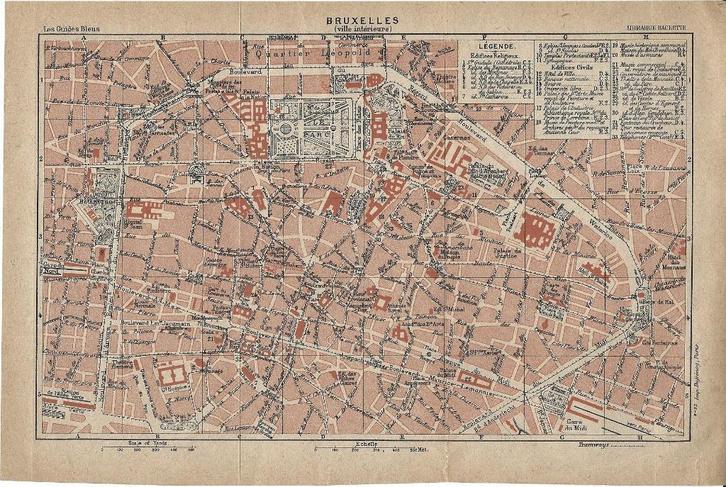 1920 - Bruxelles plan de la ville / Brussel stadsplan, Boeken, Atlassen en Landkaarten, Ophalen of Verzenden