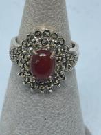 Zilveren ring met echte carneool maat 12, Handtassen en Accessoires, Ringen, 20 of groter, Nieuw, Ophalen of Verzenden, Met edelsteen