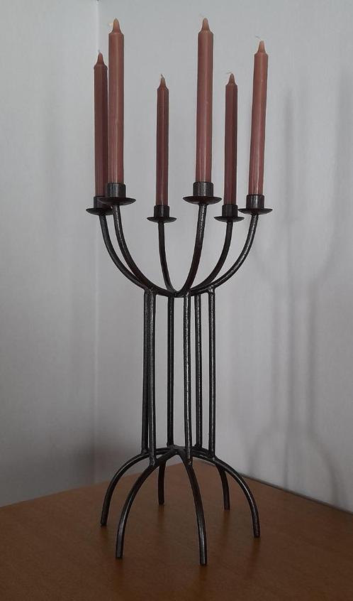 Moderne metalen kandelaar, Maison & Meubles, Accessoires pour la Maison | Bougeoirs & Bougies, Comme neuf, Chandelier, 50 à 75 cm